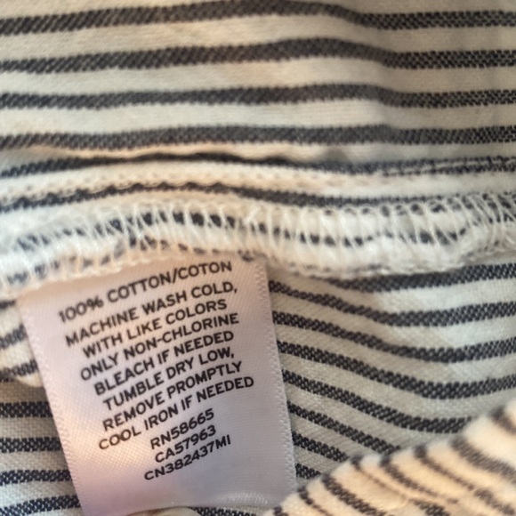 NWT Caslon Womens L Striped Sleeves Blouse. Ruffles. Cute neckline. Pom poms. - Picture 12 of 12